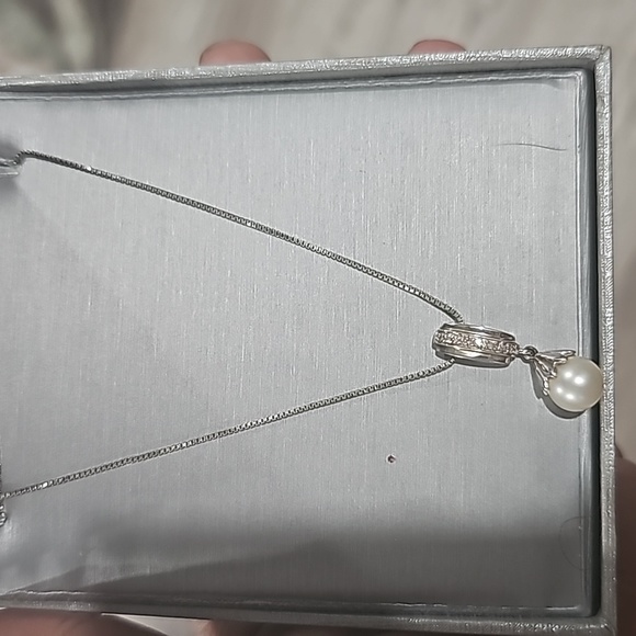 Vintage Alfredo Villasana Steriling silver w diamonds & genuine Akoya Pearl ♥️ - Picture 3 of 7